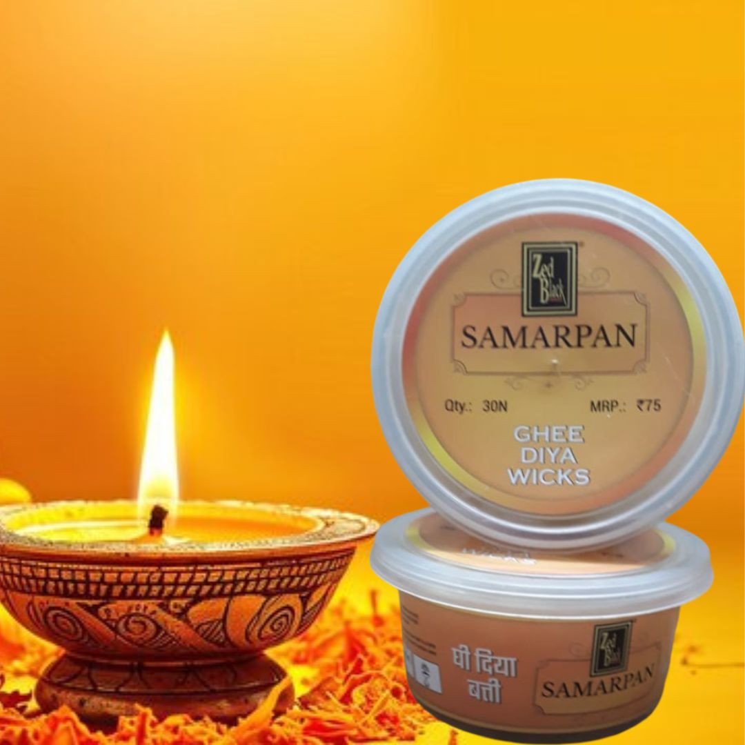 Zed Black Ghee Diyabatti Container of 30 Pcs/ज़ेड ब्लैक घी दीयाबत्ती (30 पीस का कंटेनर)