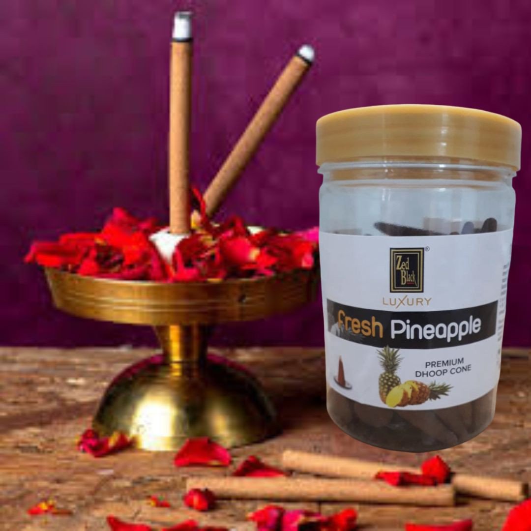 zed black Fresh Pineapple Dhoop Cones /"ज़ेड ब्लैक फ्रेश पाइनएप्पल धूप कोन"