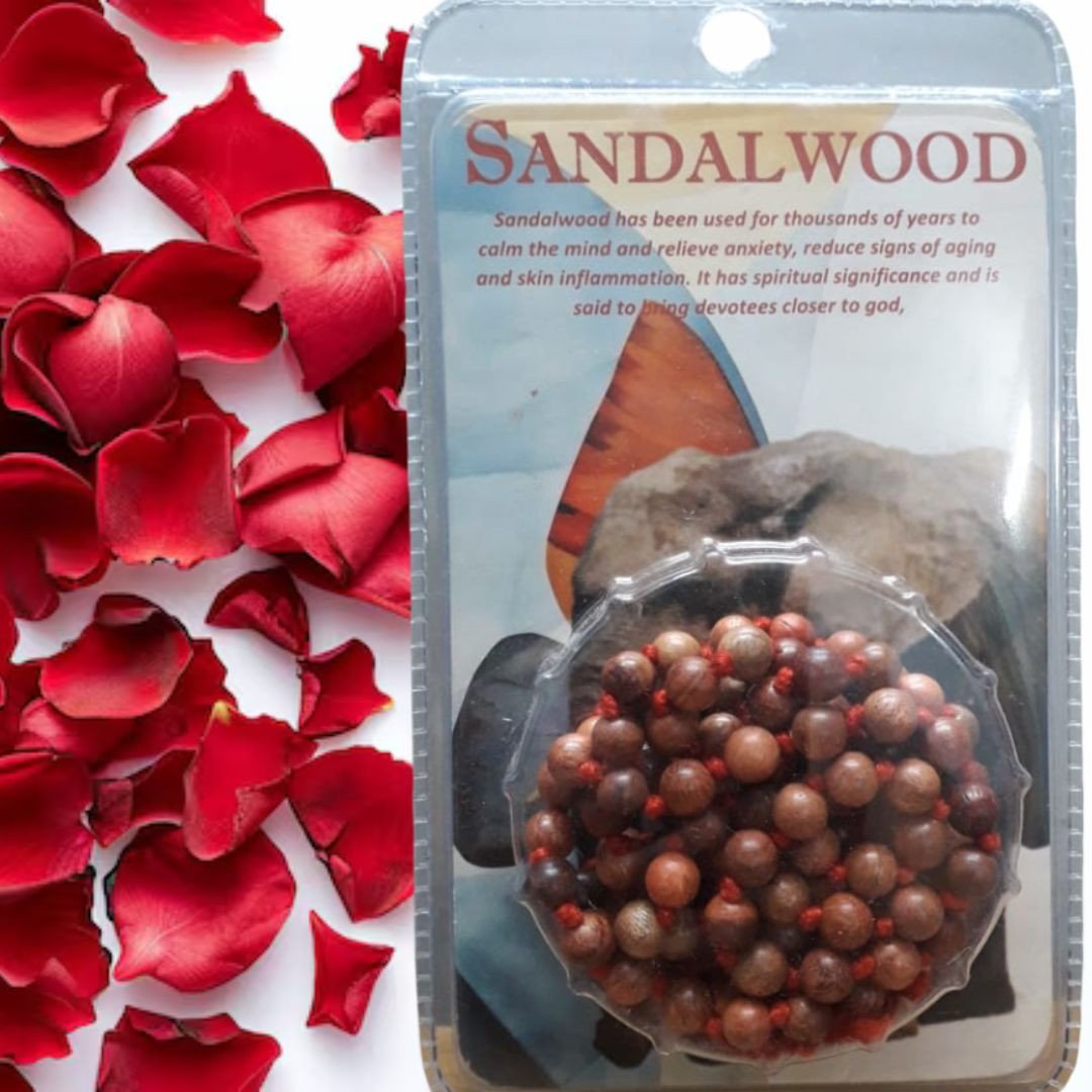 Certified Red Sandalwood Mala (8 mm)/प्रमाणित लाल चंदन माला (8 मिमी)