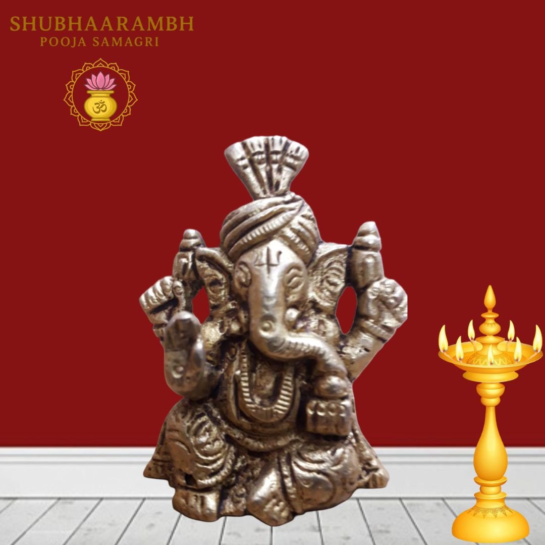 Lord Ganesh Brass Idols(Antique Polish)/भगवान गणेश पीतल की मूर्ति (एंटीक पॉलिश)